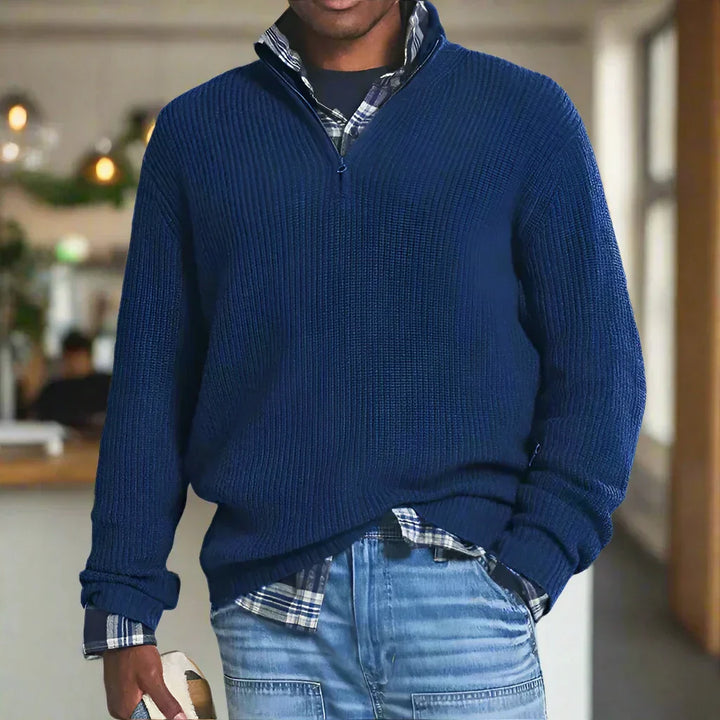 Sebastian - Knit sweater with half zipper
