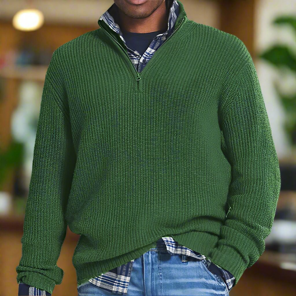 Sebastian - Knit sweater with half zipper