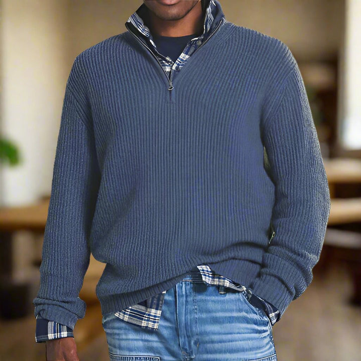 Sebastian - Knit sweater with half zipper